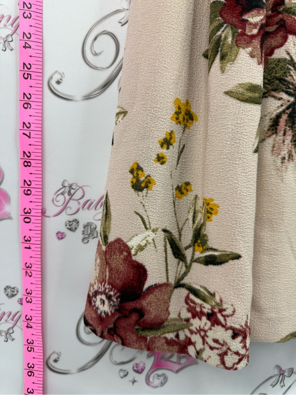 Dynamite dress flowers Cream Mini Dress with Burgundy & Green Floral Print - Picture 5 of 12